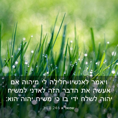 Picture 03 - שמואל א 24:6 HEB - ויאמר לאנשיו חלילה לי - Bible Verse Picture