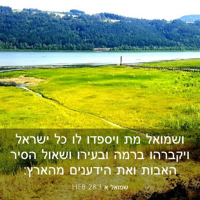 Picture 03 - שמואל א 28:3 HEB - ושמואל מת ויספדו לו כל - Bible Verse Picture