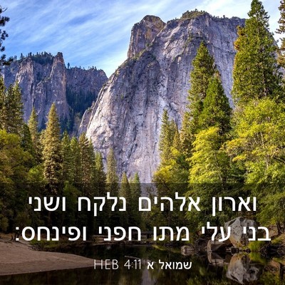 Picture 03 - שמואל א 4:11 HEB - וארון אלהים נלקח ושני בני - Bible Verse Picture