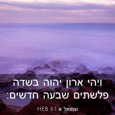 Picture 03 - שמואל א 6:1 HEB - ויהי ארון יהוה בשדה פלשתים - Bible Verse Picture