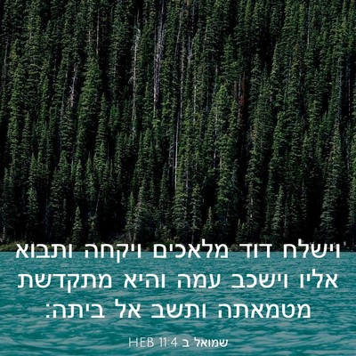 Picture 03 - שמואל ב 11:4 HEB - וישלח דוד מלאכים ויקחה - Bible Verse Picture