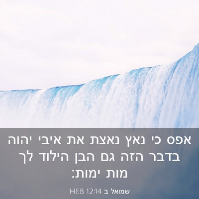 Picture 03 - שמואל ב 12:14 HEB - אפס כי נאץ נאצת את איבי - Bible Verse Picture