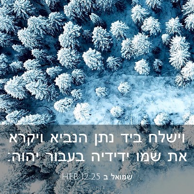 Picture 03 - שמואל ב 12:25 HEB - וישלח ביד נתן הנביא ויקרא - Bible Verse Picture