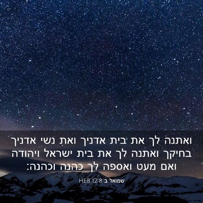 Picture 03 - שמואל ב 12:8 HEB - ואתנה לך את בית אדניך ואת - Bible Verse Picture