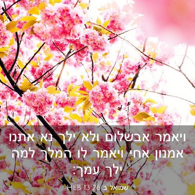 Picture 03 - שמואל ב 13:26 HEB - ויאמר אבשלום ולא ילך נא - Bible Verse Picture