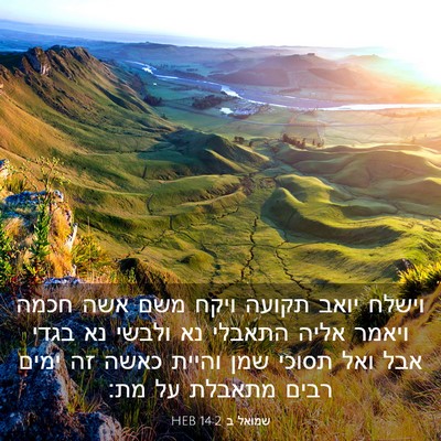 Picture 03 - שמואל ב 14:2 HEB - וישלח יואב תקועה ויקח משם - Bible Verse Picture