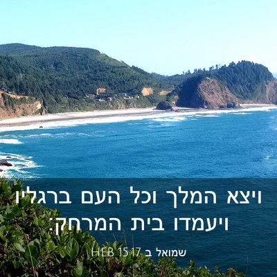 Picture 03 - שמואל ב 15:17 HEB - ויצא המלך וכל העם ברגליו - Bible Verse Picture