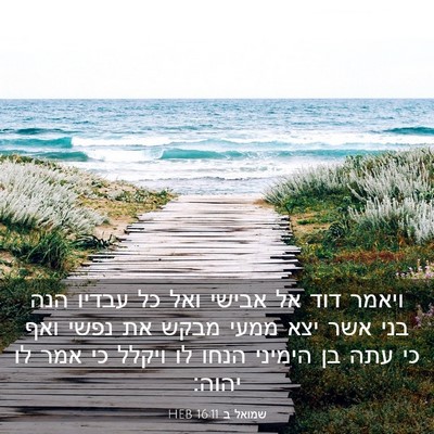 Picture 03 - שמואל ב 16:11 HEB - ויאמר דוד אל אבישי ואל כל - Bible Verse Picture