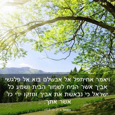 Picture 03 - שמואל ב 16:21 HEB - ויאמר אחיתפל אל אבשלם בוא - Bible Verse Picture