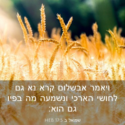 Picture 03 - שמואל ב 17:5 HEB - ויאמר אבשלום קרא נא גם - Bible Verse Picture
