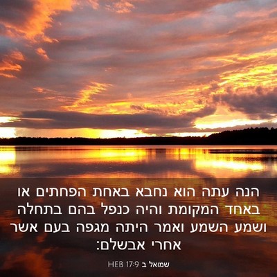 Picture 03 - שמואל ב 17:9 HEB - הנה עתה הוא נחבא באחת - Bible Verse Picture