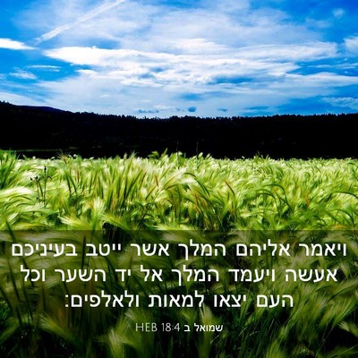 Picture 03 - שמואל ב 18:4 HEB - ויאמר אליהם המלך אשר ייטב - Bible Verse Picture