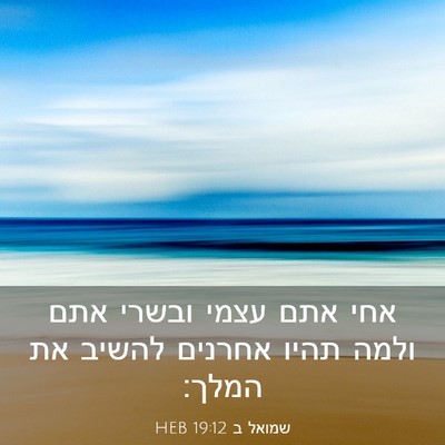 Picture 03 - שמואל ב 19:12 HEB - אחי אתם עצמי ובשרי אתם ולמה - Bible Verse Picture