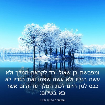 Picture 03 - שמואל ב 19:24 HEB - ומפבשת בן שאול ירד לקראת - Bible Verse Picture