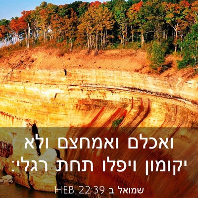 Picture 03 - שמואל ב 22:39 HEB - ואכלם ואמחצם ולא יקומון - Bible Verse Picture
