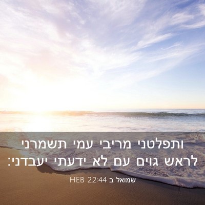 Picture 03 - שמואל ב 22:44 HEB - ותפלטני מריבי עמי תשמרני - Bible Verse Picture