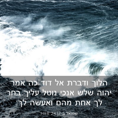 Picture 03 - שמואל ב 24:12 HEB - הלוך ודברת אל דוד כה אמר - Bible Verse Picture