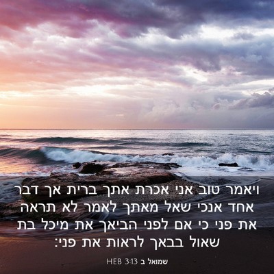 Picture 03 - שמואל ב 3:13 HEB - ויאמר טוב אני אכרת אתך ברית - Bible Verse Picture