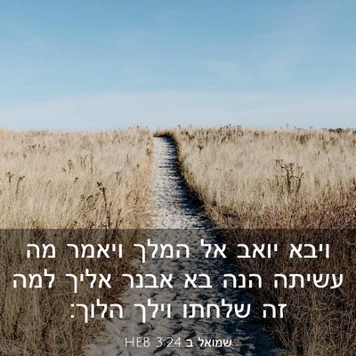 Picture 03 - שמואל ב 3:24 HEB - ויבא יואב אל המלך ויאמר מה - Bible Verse Picture