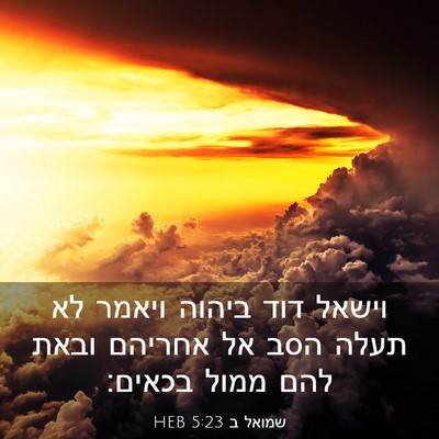 Picture 03 - שמואל ב 5:23 HEB - וישאל דוד ביהוה ויאמר לא - Bible Verse Picture