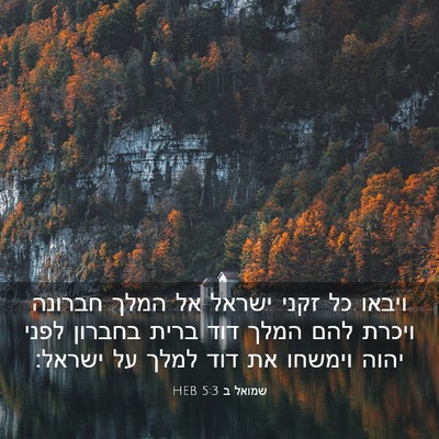 Picture 03 - שמואל ב 5:3 HEB - ויבאו כל זקני ישראל אל המלך - Bible Verse Picture