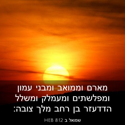Picture 03 - שמואל ב 8:12 HEB - מארם וממואב ומבני עמון - Bible Verse Picture