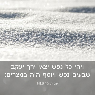 Picture 03 - שמות 1:5 HEB - ויהי כל נפש יצאי ירך יעקב - Bible Verse Picture