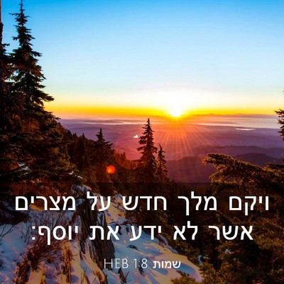 Picture 03 - שמות 1:8 HEB - ויקם מלך חדש על מצרים אשר - Bible Verse Picture