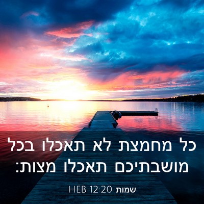 Picture 03 - שמות 12:20 HEB - כל מחמצת לא תאכלו בכל - Bible Verse Picture