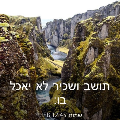Picture 03 - שמות 12:45 HEB - תושב ושכיר לא יאכל - Bible Verse Picture