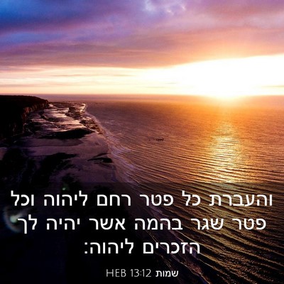 Picture 03 - שמות 13:12 HEB - והעברת כל פטר רחם ליהוה וכל - Bible Verse Picture