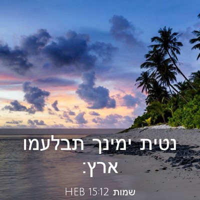 Picture 03 - שמות 15:12 HEB - נטית ימינך תבלעמו - Bible Verse Picture