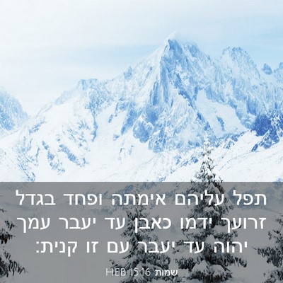 Picture 03 - שמות 15:16 HEB - תפל עליהם אימתה ופחד בגדל - Bible Verse Picture