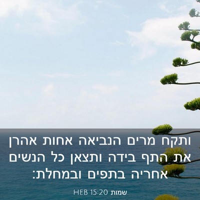 Picture 03 - שמות 15:20 HEB - ותקח מרים הנביאה אחות אהרן - Bible Verse Picture