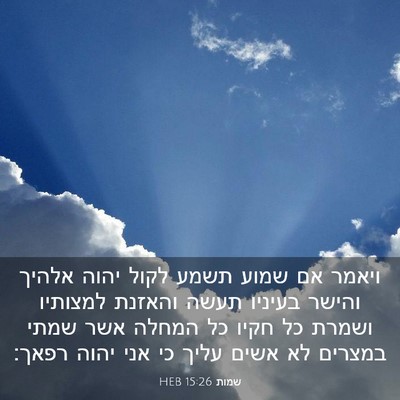 Picture 03 - שמות 15:26 HEB - ויאמר אם שמוע תשמע לקול - Bible Verse Picture