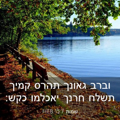 Picture 03 - שמות 15:7 HEB - וברב גאונך תהרס קמיך תשלח - Bible Verse Picture