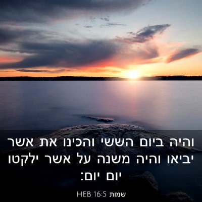 Picture 03 - שמות 16:5 HEB - והיה ביום הששי והכינו את - Bible Verse Picture