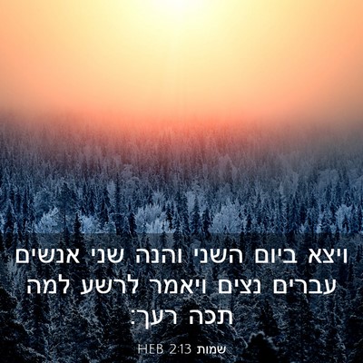 Picture 03 - שמות 2:13 HEB - ויצא ביום השני והנה שני - Bible Verse Picture