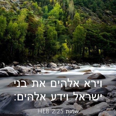 Picture 03 - שמות 2:25 HEB - וירא אלהים את בני ישראל - Bible Verse Picture