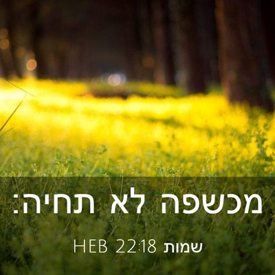 Picture 03 - שמות 22:18 HEB - מכשפה לא - Bible Verse Picture