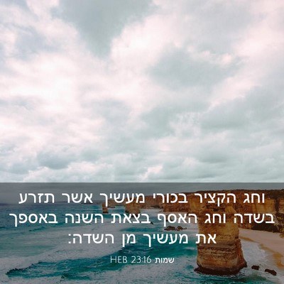 Picture 03 - שמות 23:16 HEB - וחג הקציר בכורי מעשיך אשר - Bible Verse Picture