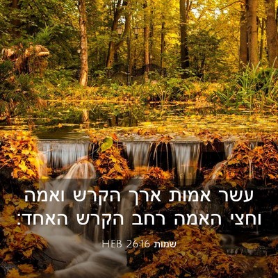 Picture 03 - שמות 26:16 HEB - עשר אמות ארך הקרש ואמה וחצי - Bible Verse Picture