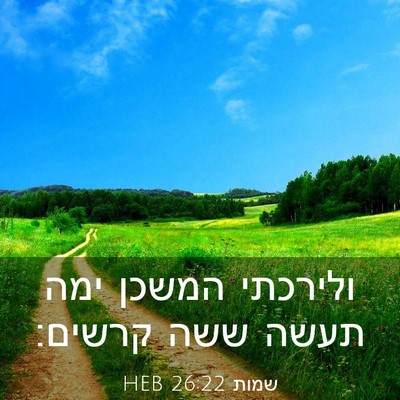 Picture 03 - שמות 26:22 HEB - ולירכתי המשכן ימה תעשה ששה - Bible Verse Picture
