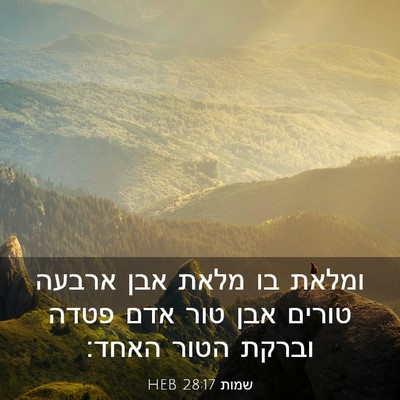 Picture 03 - שמות 28:17 HEB - ומלאת בו מלאת אבן ארבעה - Bible Verse Picture