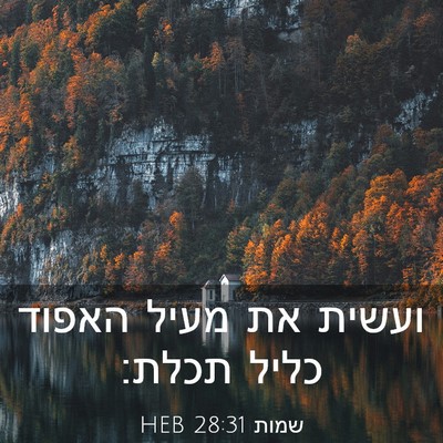 Picture 03 - שמות 28:31 HEB - ועשית את מעיל האפוד כליל - Bible Verse Picture