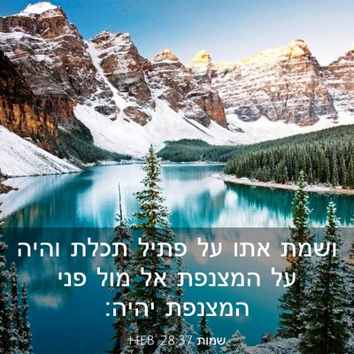 Picture 03 - שמות 28:37 HEB - ושמת אתו על פתיל תכלת והיה - Bible Verse Picture