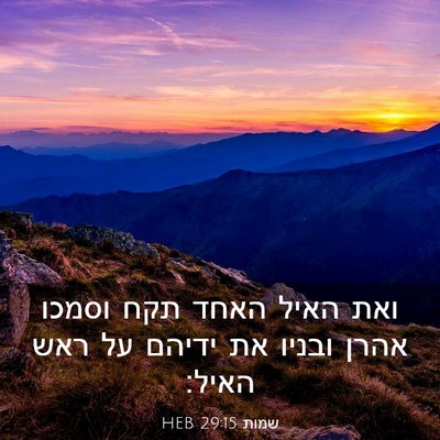 Picture 03 - שמות 29:15 HEB - ואת האיל האחד תקח וסמכו - Bible Verse Picture
