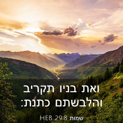 Picture 03 - שמות 29:8 HEB - ואת בניו תקריב והלבשתם - Bible Verse Picture