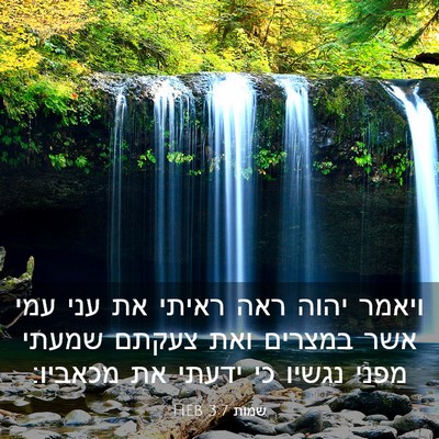 Picture 03 - שמות 3:7 HEB - ויאמר יהוה ראה ראיתי את עני - Bible Verse Picture