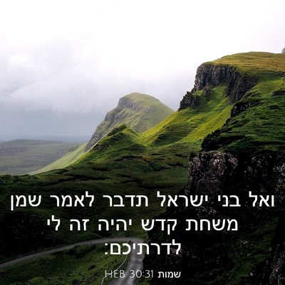 Picture 03 - שמות 30:31 HEB - ואל בני ישראל תדבר לאמר שמן - Bible Verse Picture